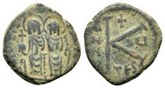 Ancient Coins - JUSTIN II with SOPHIA.(565-578).Thessalonica.Half Follis.