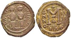 Ancient Coins - JUSTIN II and SOPHIA.(565-578).Nicomedia.Follis.