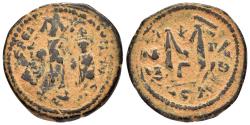 Ancient Coins - HERACLIUS with HERACLIUS CONSTANTINE.(610-641).Constantinople.Follis.