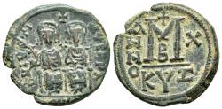 Ancient Coins - JUSTIN II, with SOPHIA.(565-578).Cyzicus.Follis.