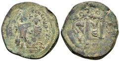 Ancient Coins - HERACLIUS with HERACLIUS CONSTANTINE.(610-641).Constantinople.Follis.
