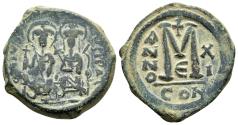 Ancient Coins - JUSTIN II with SOPHIA.(565-578).Constantinople.Ae.