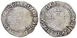 Ancient Coins - CRUSADERS. Knights of Rhodes.Roger of Pins (Grand Master, 1355-1365). Gigliato.
