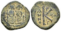 Ancient Coins - MAURICE TIBERIUS (582-602).Constantinople.Half Follis.