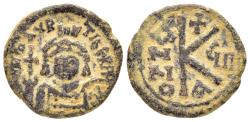 Ancient Coins - MAURICE TIBERIUS (582-602). Constantinople.Half Follis.