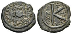 Ancient Coins - MAURICE TIBERIUS.(582-602 AD). Thessalonica. Half Follis.