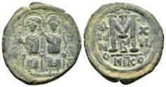 Ancient Coins - JUSTIN II and SOPHIA.(565-578).Nicomedia.Follis.
