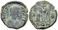 Ancient Coins - JUSTINIAN I.(527-565).Constantinople.Follis.