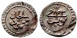 World Coins - OTTOMAN TUNISIA AR 2 KHARUB of MAHMUD I AH 1153 TUNUS 2.4 GR & 19,73 MM