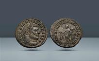 Ancient Coins - Roman Empire, Constantius I as Caesar, 293-305 AD. Ticium, c. 304-5 AD, AR Follis. From the estate of Lane Brunner. Purchased privately from Kenneth W. Dorney (date uncertain)