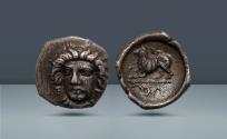 Ancient Coins - CAMPANIA, Phistelia. c. 325-275 BC. AR Obol. Ex "Collection sans Pareille" (Denyse Bérend) of Ancient Greek Fractions