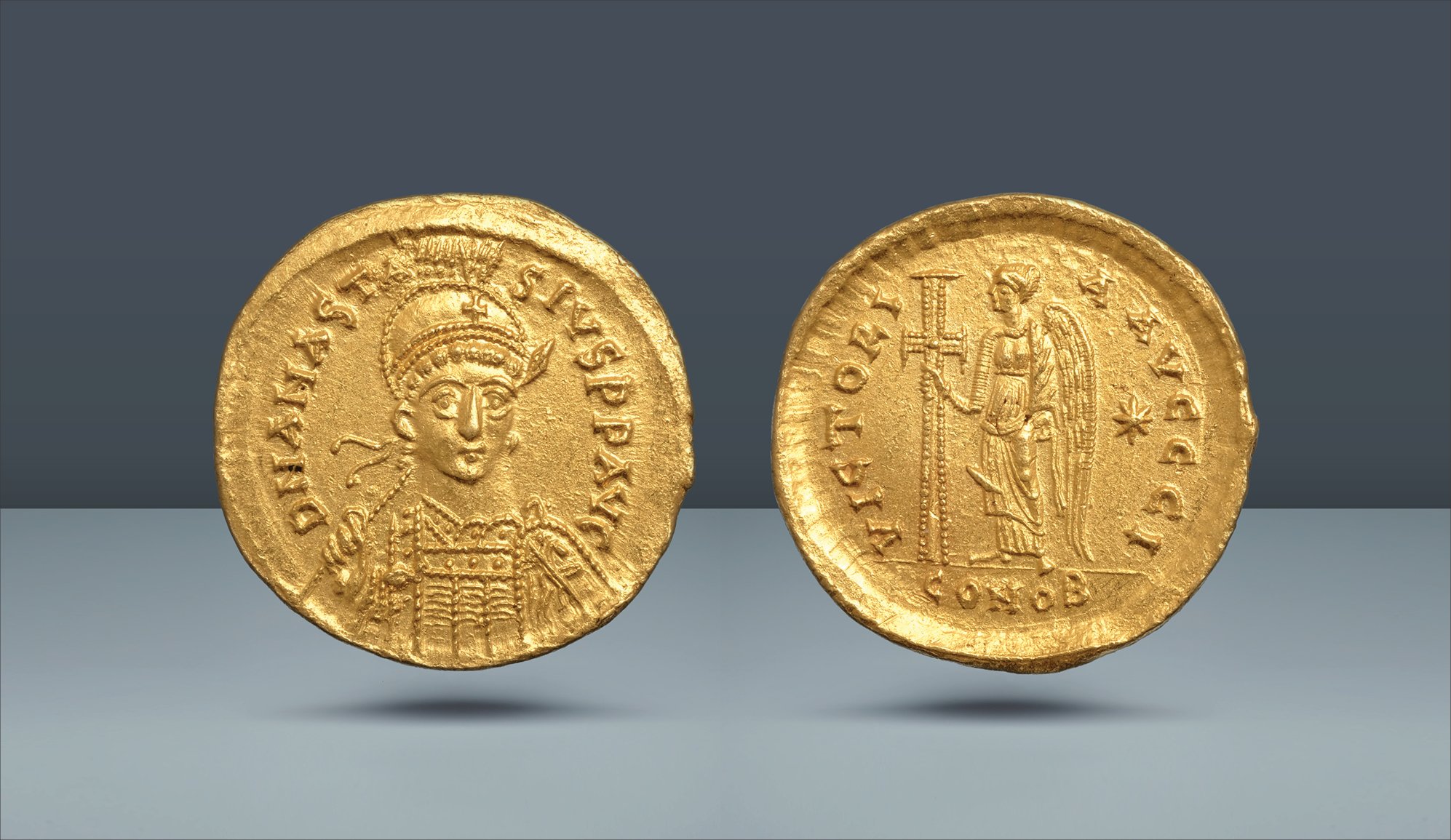 Anastasius I. 492-507 AD. Constantinople. AV Solidus. From the