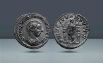 Ancient Coins - Roman Empire, Italy. Diadumenian as Caesar, 217 - 218 AD.  Rome, 2nd emission of Macrinus, c. 217 - 218 AD, AR Denarius, 3.38g (20mm, 12h).