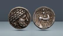Ancient Coins - CELTIC. Pannonia. c. 3rd-2nd century BC. AR Tetradrachm. Ex Peus Nachf. 360, Frankfurt am Main 1999, lot 152
