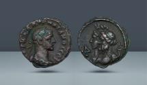 Ancient Coins - Roman Egypt. Aurelian. 270-275 AD. Alexandria, RY 4 = 272/3 AD. Potin Tetradrachm. From the Rhakotis Collection, formed in the 1960s and 1970s (with collector’s ticket).