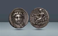 Ancient Coins - Bruttium, Croton. c. 350-340 BC, AR Nomos. FULLY STRUCK. Ex Artemide XXXXIV, 2011, lot 11. Ex NAC 78, 26 May 2014, Lot 194