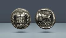 Ancient Coins - ISLANDS OFF IONIA. Samos. 412-404 BC. AR Drachm. Ex NFA IV, 1977, Lot 294. Ex NFA XVIII, 1987, Lot 197