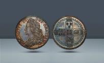 World Coins - United Kingdom, England. George II, 1727-1760, London, 1746 AD , AR Proof Halfcrown - From the Cope Collection