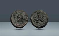 Ancient Coins - Sicily, Syracuse (Third Democracy). Timoleon, c. 411-337 BC  Timoleontic Symmachy coinage 2nd series, c. 339/8-334 BC, Æ Litra, 8.31g (21.7mm, 6h). Ex CNG MBS 84, 2010, Lot 127