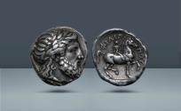 Ancient Coins - Kingdom of Macedon, Macedonia. Philip II. AR Tetradrachm. Ex M&M FPL 181 (July 1958), no. 1. Ex M&M FPL 166 (March 1957), no. 8