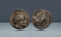Ancient Coins - Bactria, Sophytes. Uncertain Oxus mint, c. 246-235 BC , AR Tetradrachm. From the 1960s Andragoras-Sophytes Group, in Germany in 1975, later exported to the USA.