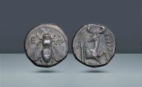 Ancient Coins - Ionia, Ephesus. Eoelthon (magistrate), 390-325 BC. Struck, c. 360-350 BC, AR Tetradrachm. Ex Triton XVIII, 6 January 2015), lot 607, purchased from Superior Stamp & Coin, 1989