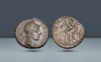 Ancient Coins - Roman Republic, Rome. P. Fonteius Capito, 55 BC, AR Denarius. Ex Gerhard Hirsch Nachf, 26-8 November 1997 Auction 197, lot 453