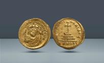 Ancient Coins - Byzantine Empire, Constantinople. Tiberius II Constantine, 574-582 AD. Struck, c. 578-582 AD, AV Solidus. Ex Sotheby's 1988. Ex Bonham's 1980. Plate coin in Harlan J. Berk Book