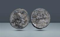 Ancient Coins - Roman Republic. Spurius Afranius, Rome, 150 BC, AR Denarius. Purchased from Fred Shore privately in 1987