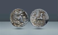 Ancient Coins - Seleucid Empire, Syria. Seleucus I Nicator, 312 – 281 BC. Ecbatana, c. 295-281 BC, AR Tetradrachm, 17.02g (26mm, 5h). From the Qazvin, Media Hoard, 1964.