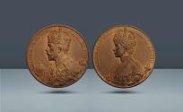 World Coins - Great Britain, England. George V, 1910 - 1936. London (Royal Tower mint), 1911, AE Coronation Medal in original box