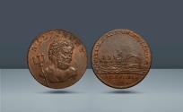 World Coins - Great Britain, London. During reign of George III, c. 1760-1820 AD. Long Acre, c. 1794 AD, AE Halfpenny token, 8.94g (28.5mm, 6h).