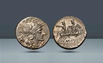 Ancient Coins - Roman Republic, M. Junius Silanus, Rome, c. 145 BC, AR Denarius. Purchased privately from Harlan J. Berk Ltd. in the early 2000's