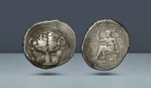 Ancient Coins - BRUTTIUM. Rhegium. c. 450-445 BC. AR Tetradrachm. From an Astarte sale in 2003