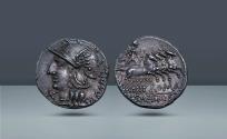 Ancient Coins - Roman Republic, Italy. M. Baebius Q.f. Tampilius, Rome, 137 BC, AR Denarius. Ex Sotheby's, 9 June 1983, lot 198. Ex Tkalec-Rauch, 14 April 1986, lot 249. Ex Rauch 66, 2000, lot 67