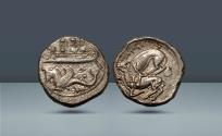 Ancient Coins - Phoenicia, Byblos. Azbaal, c. 400-340 BC, AR Shekel. Purchased privately from Harlan J. Berk Ltd. in the early 2000's