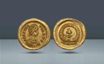 Ancient Coins - Roman Empire, Constantinople. Aelia Eudocia, wife of Theodosius II (408-450 AD). AV Tremissis. Ex José A. Herrero, 24 May 2012, lot 203