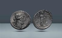 Ancient Coins - Roman Republic, Italy. P. Clodius M.f. Turrinus, Rome, c. 42 BC, AR Denarius