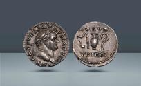 Ancient Coins - Roman Empire, Italy. Vespasian, AD 69-79. AR Denarius. Ex UBS, Basel 53 (2002), Lot 158. NAC 101 (The Ernst Ploil Collection of Roman Coins/Part III, 2017), Lot 189