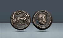 Ancient Coins - Sicily, Deinomenid Tyranny. Hieron, c. 485 - 466 BC. Syracuse, c. 475 - 470 BC, AR Tetradrachm. Ex Triton X, Jan 2007, Lot 88
