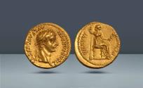 Ancient Coins - Roman Empire, Gaul. Tiberius, 14-37 AD  Lugdunum, c. 14-37 AD, AV Aureus, 7.76g (19mm, 2h).
