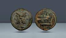 Ancient Coins - ROMAN REPUBLIC. Anonymous. Rome, c. 225-217 BC. AE Aes Grave