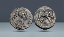 Ancient Coins - ROMAN REPUBLIC. C. Hosidius Geta. Rome, c. 64 BC. AR Denarius. Purchased privately from Giessener Münzhandlung, München in December 1989
