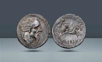 Ancient Coins - Roman Republic, Italy. L. Hostilius Saserna. Rome, c. 48 BC, AR Denarius