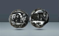 Ancient Coins - Lydia, Sardis. Croesus, c. 561-546 BC, AR Heavy Stater. Ex Künker sale 312, 2018, 2460. Private NFA 1988 Purchase. From the Jonathan Rosen collection and Plate Coin in Rosen
