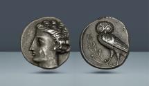 Ancient Coins - LUCANIA. Velia. c. 440-400 BC. AR Drachm. Ex Felix Schlessinger (Berlin), 26 Feb 1934, lot 18. Ex. Arne Bruun Rasmussen 245, l10-12 March 1970, lot 266. Ex Paul M. Proschowsky Coll