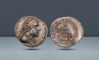 Ancient Coins - Indo-Greek, Baktrian Kingdom. Plato, 145-140 BC, c. 145-140 BC, AR Tetradrachm, 17.03g (24mm).