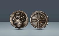 Ancient Coins - GAUL, Massalia. c. 121-82/49 BC, AR Obol. From the collection of a Nobleman who died in 1940, Ex Schulman 31 May 1938, 1 (acquired for 5 florins)