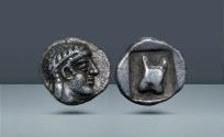 Ancient Coins - Ionia, Colophon, c. 5th century BC, AR Hemiobol, 0.33g (7mm, 3h).
