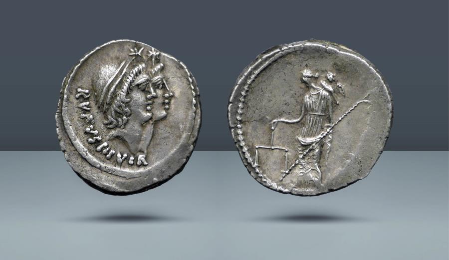 ROMAN REPUBLIC. Mn.Cordius Rufus. Rome, c. 46 BC. AR Denarius. Comes ...